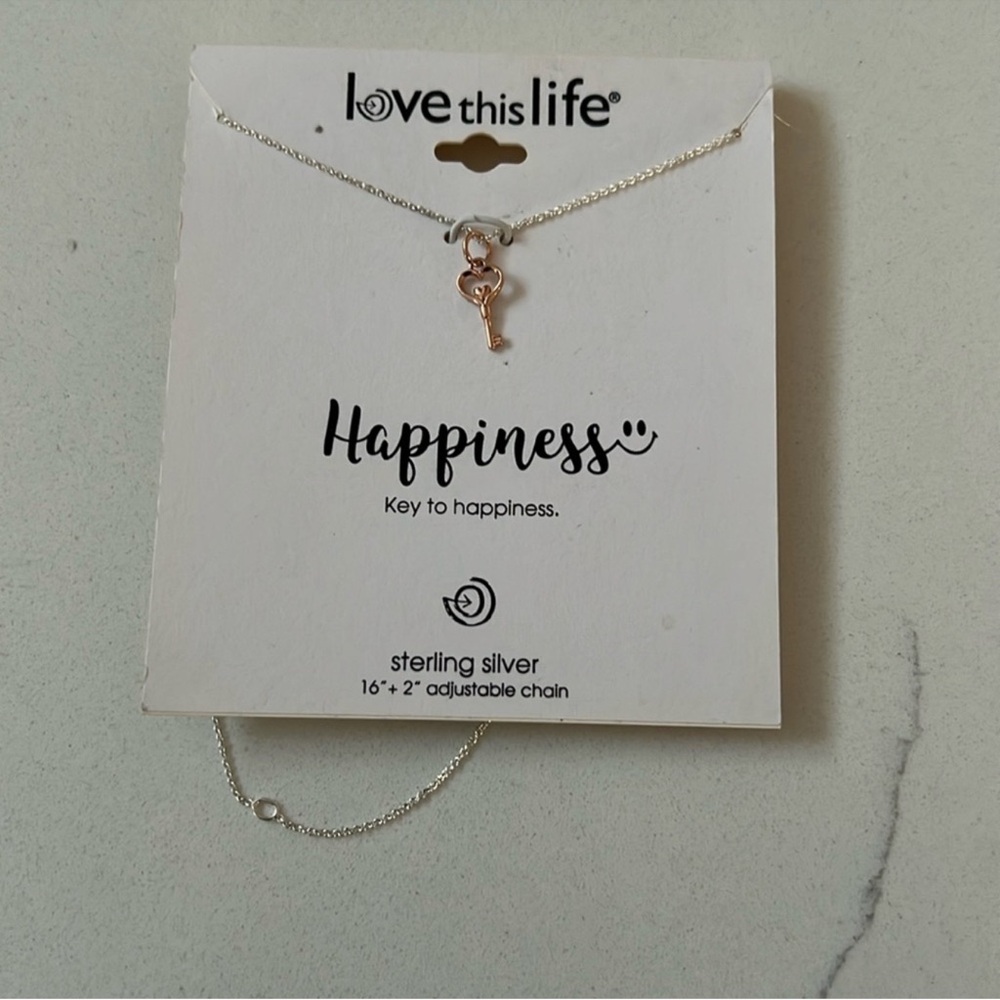 Silver and Rose Gold Key Necklace